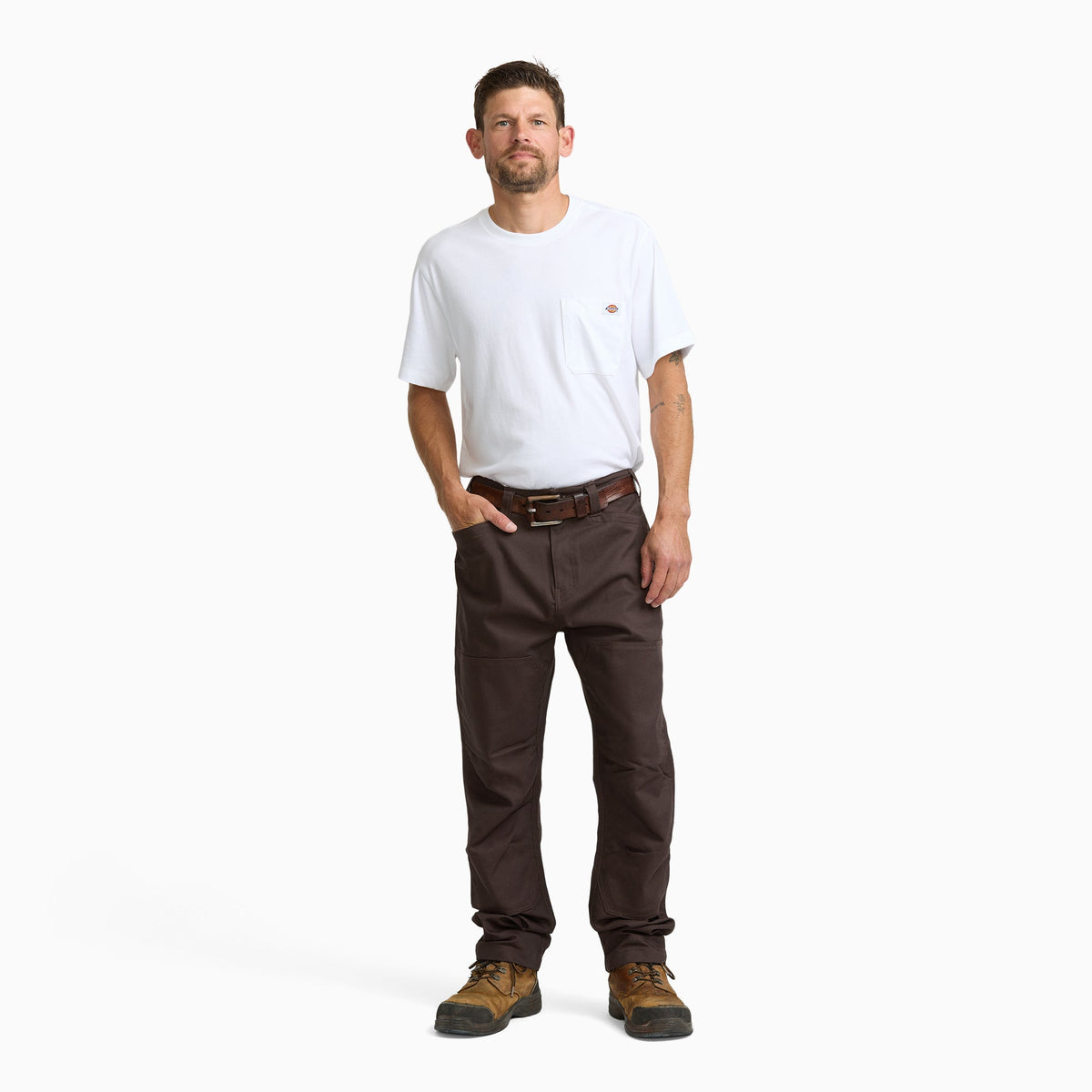 Tradebuilt Duck Canvas Double Knee Pants - Dark Brown (0DB)