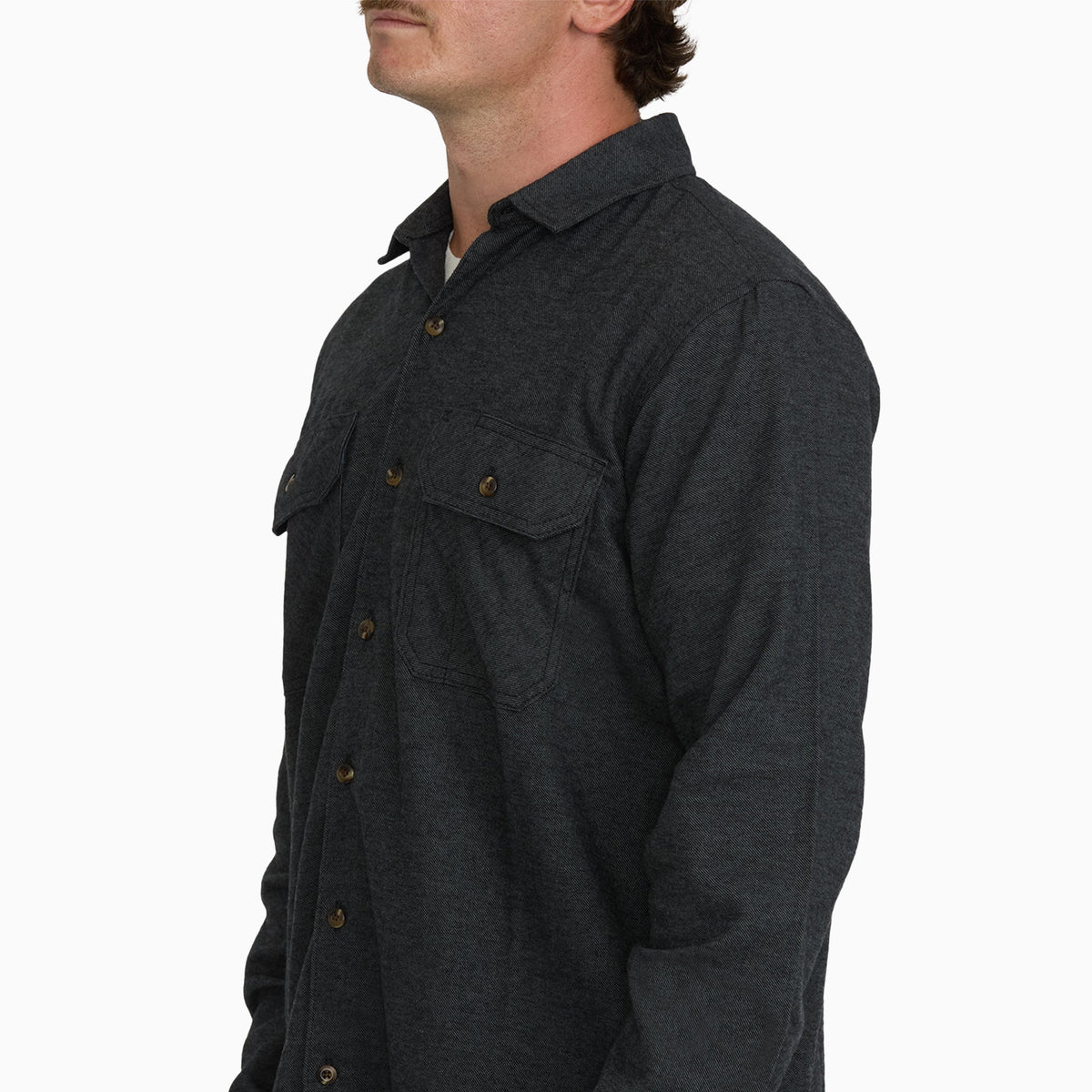 Long Sleeve Flannel Work Shirt - Charcoal (0CH)