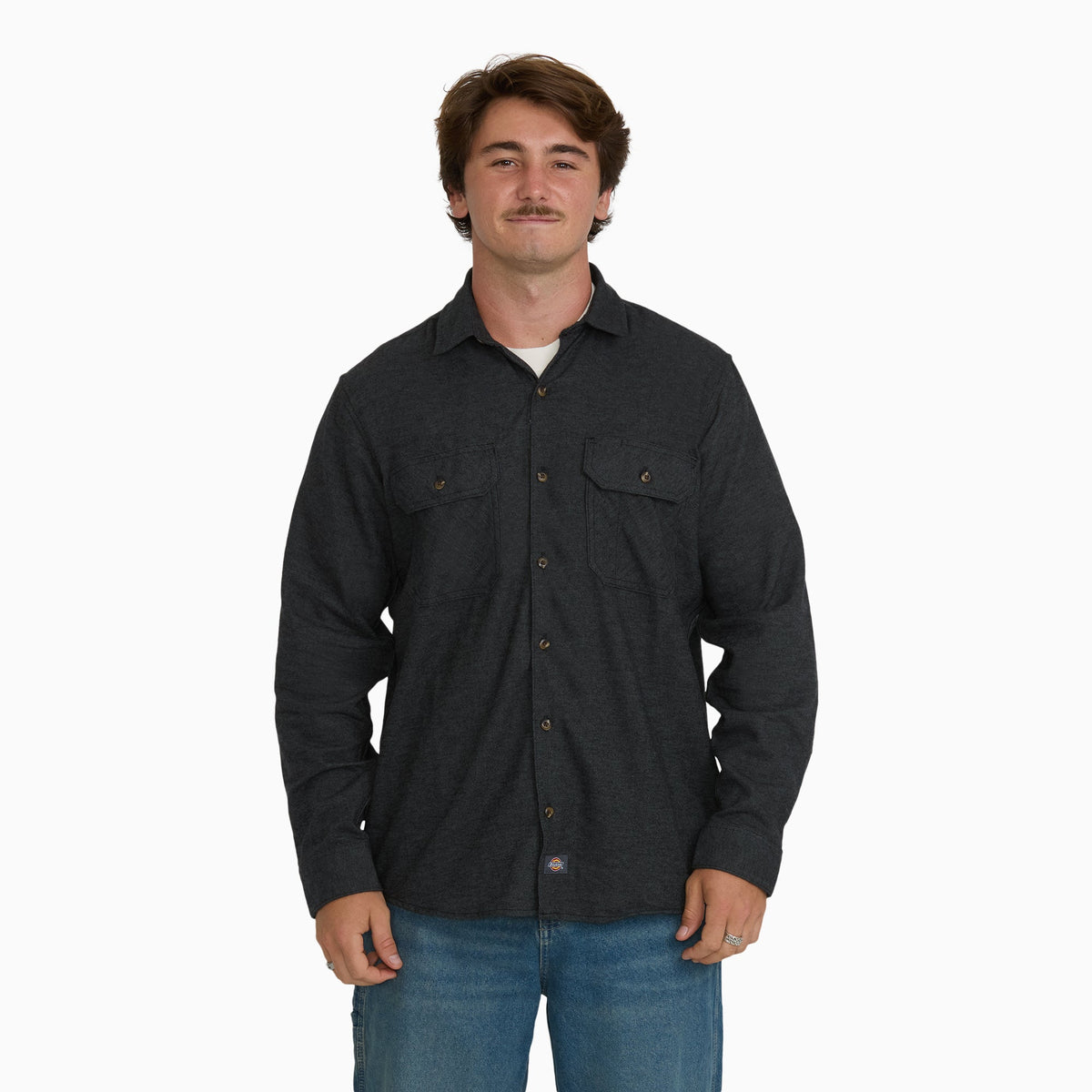 Long Sleeve Flannel Work Shirt - Charcoal (0CH)
