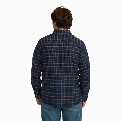 Long Sleeve Flannel Work Shirt - PEACOAT (A65)