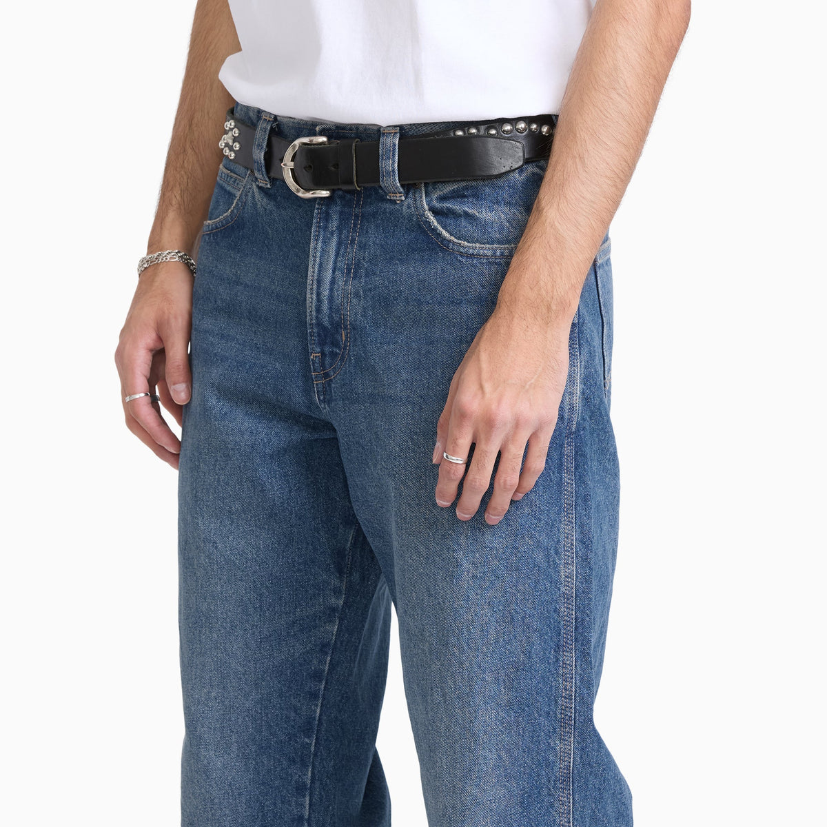 954 Relaxed Straight Work Jeans - MID BLUE FADE WASH (L89)