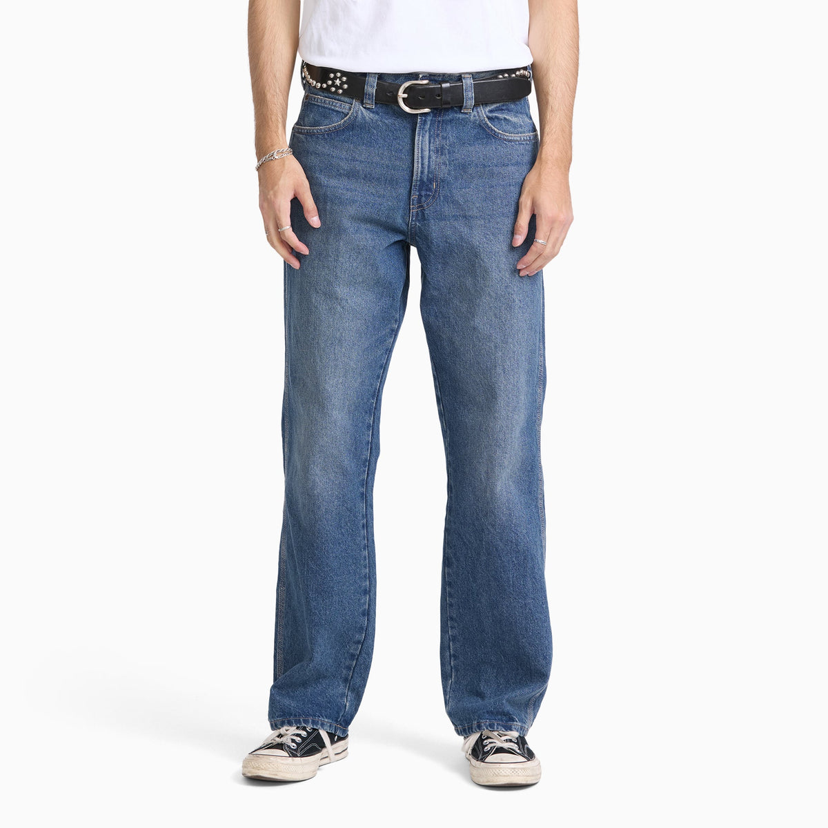 954 Relaxed Straight Work Jeans - MID BLUE FADE WASH (L89)