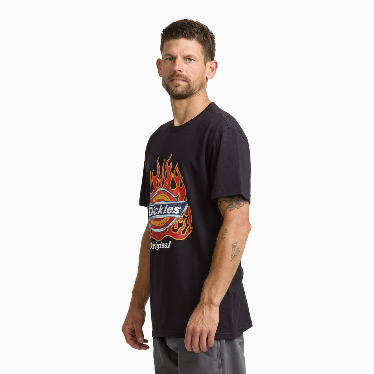 Flame Logo Short Sleeve T-Shirt - Black