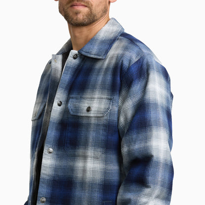 Insulated Plaid Shirt Jacket - PEACOAT (A65)