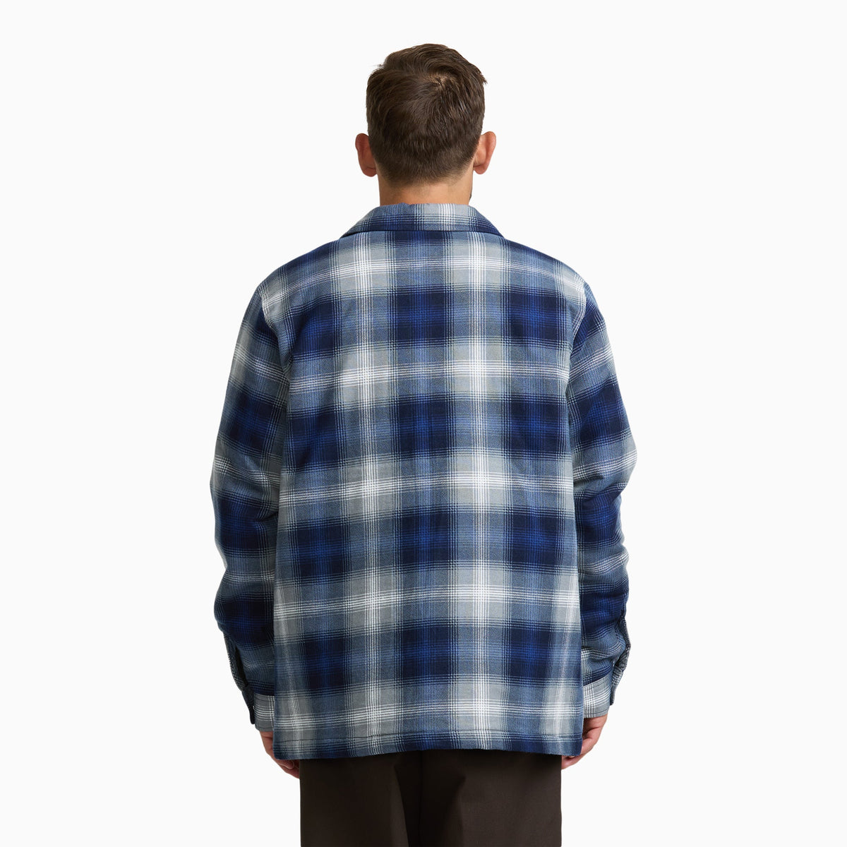 Insulated Plaid Shirt Jacket - PEACOAT (A65)