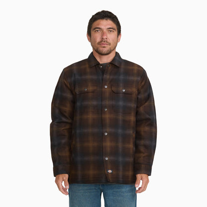 Insulated Plaid Shirt Jacket - TOBACCO (TB0)