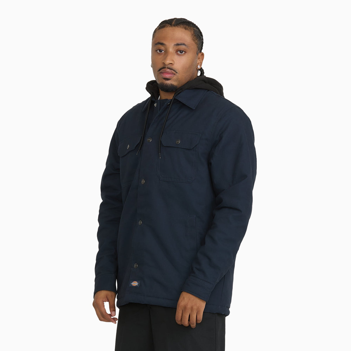 Insulated Duck Hooded  Shirt Jacket - Dark Navy (0DN)