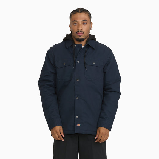 Insulated Duck Hooded  Shirt Jacket - Dark Navy (0DN)