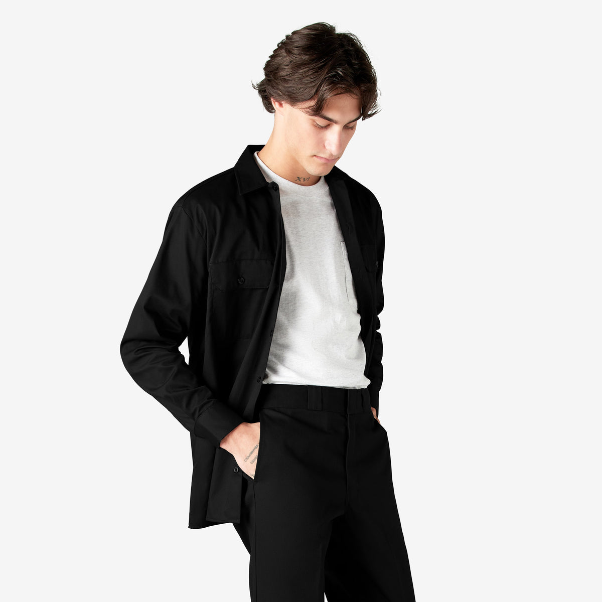Long Sleeve Work Shirt - Black (BK)
