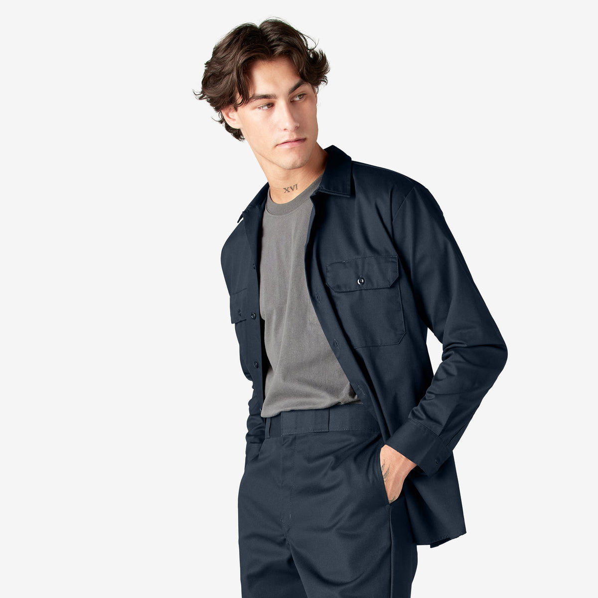 Long Sleeve Work Shirt - Dark Navy (DN)