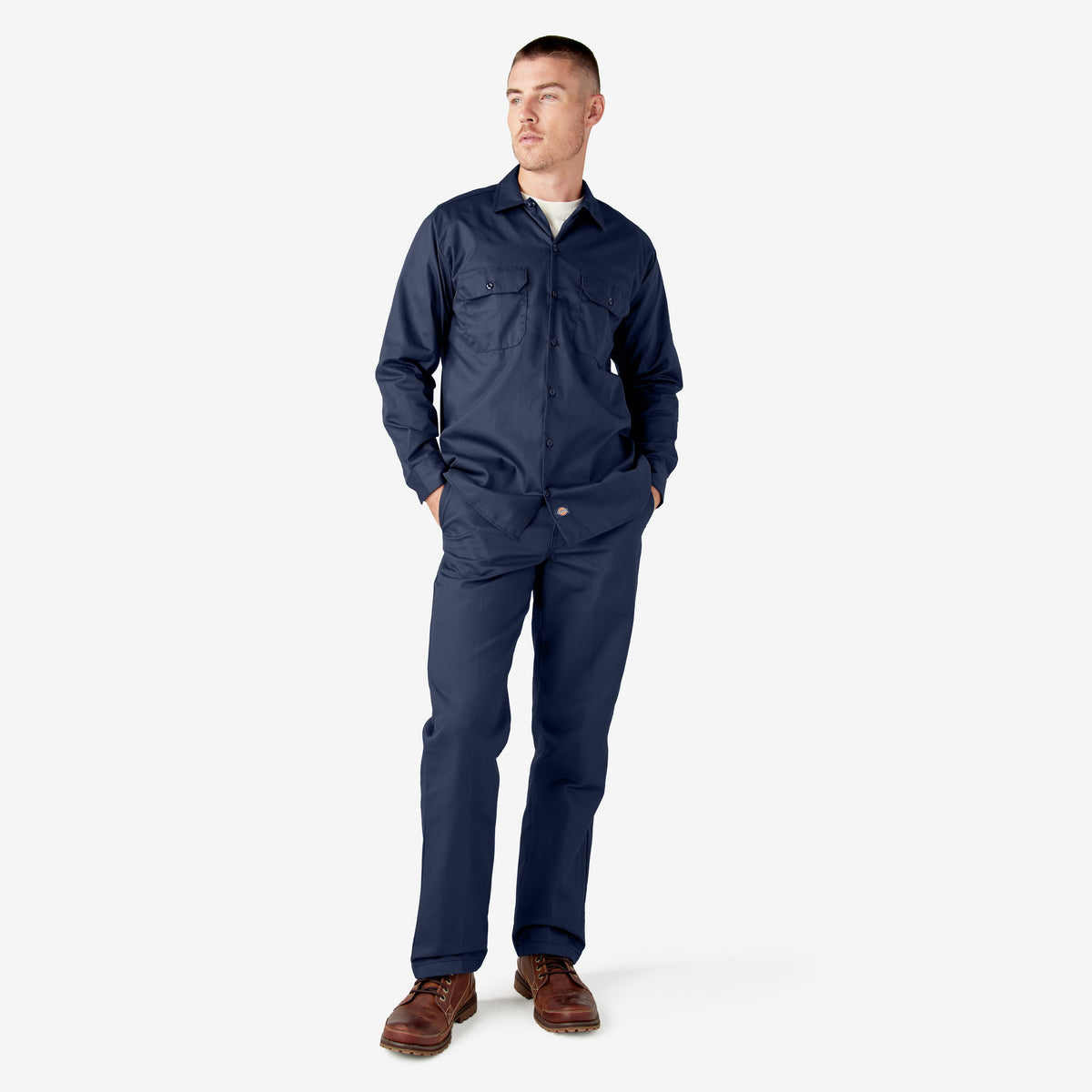 Long Sleeve Work Shirt - Navy Blue (NV)