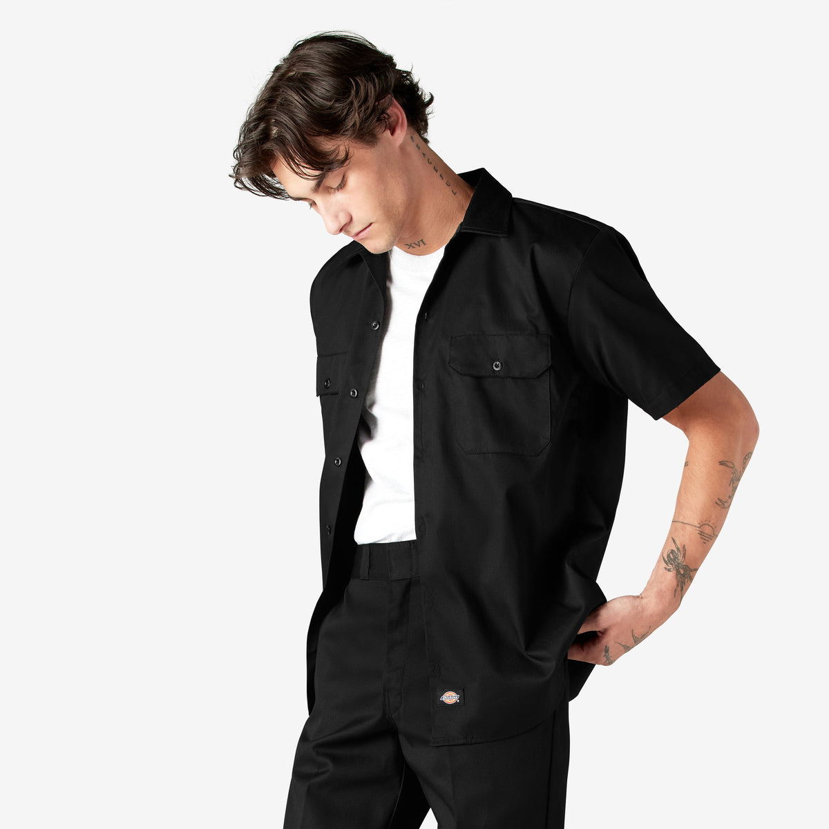 Short Sleeve Work Shirt - Black (BK)