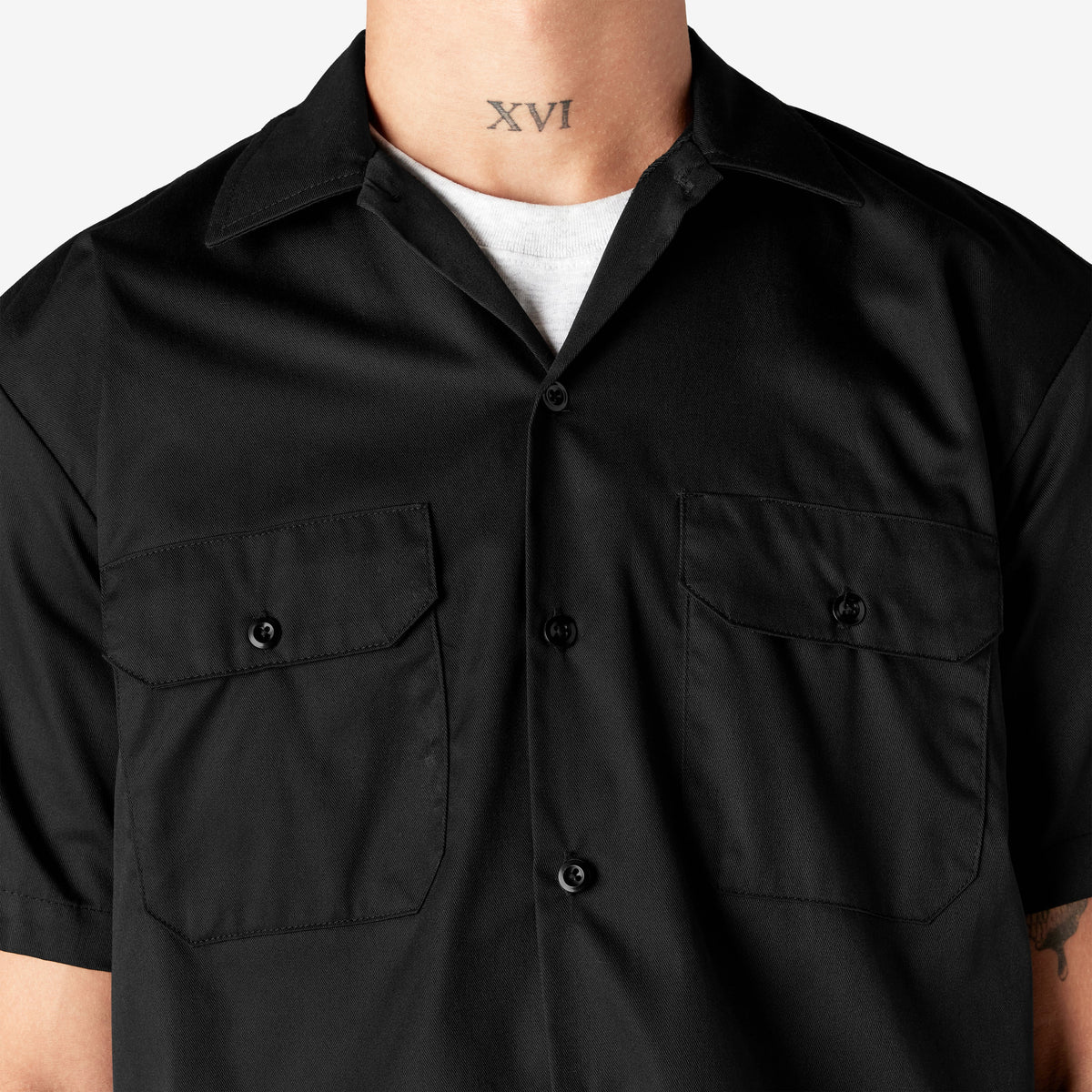 Short Sleeve Work Shirt - Black (BK)