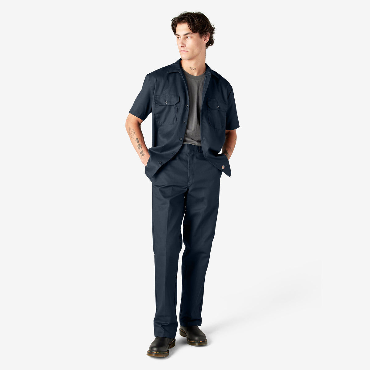 Short Sleeve Work Shirt - Dark Navy (DN)