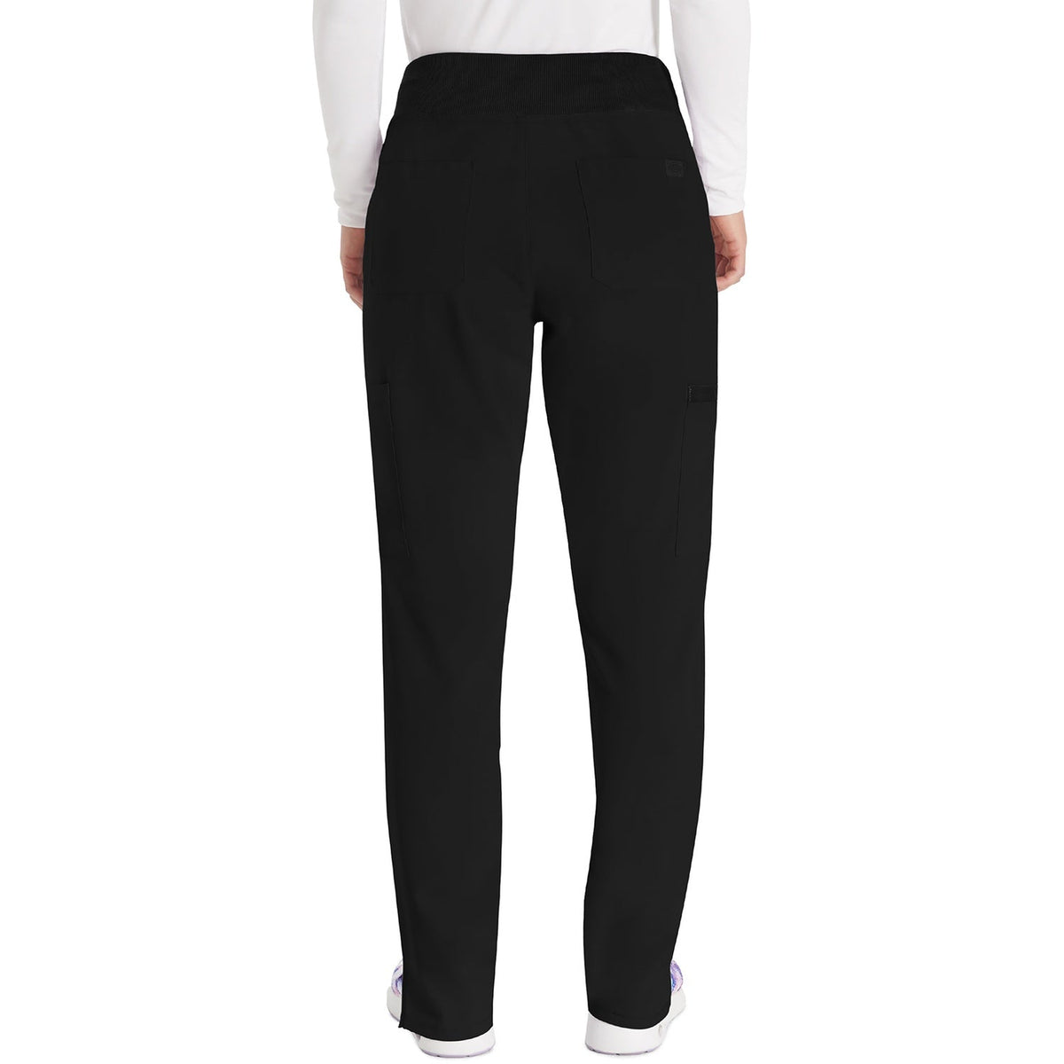 Women's EDS Essentials Natural Rise Tapered Leg Pull-On Scrub Pant - Black (BLK)