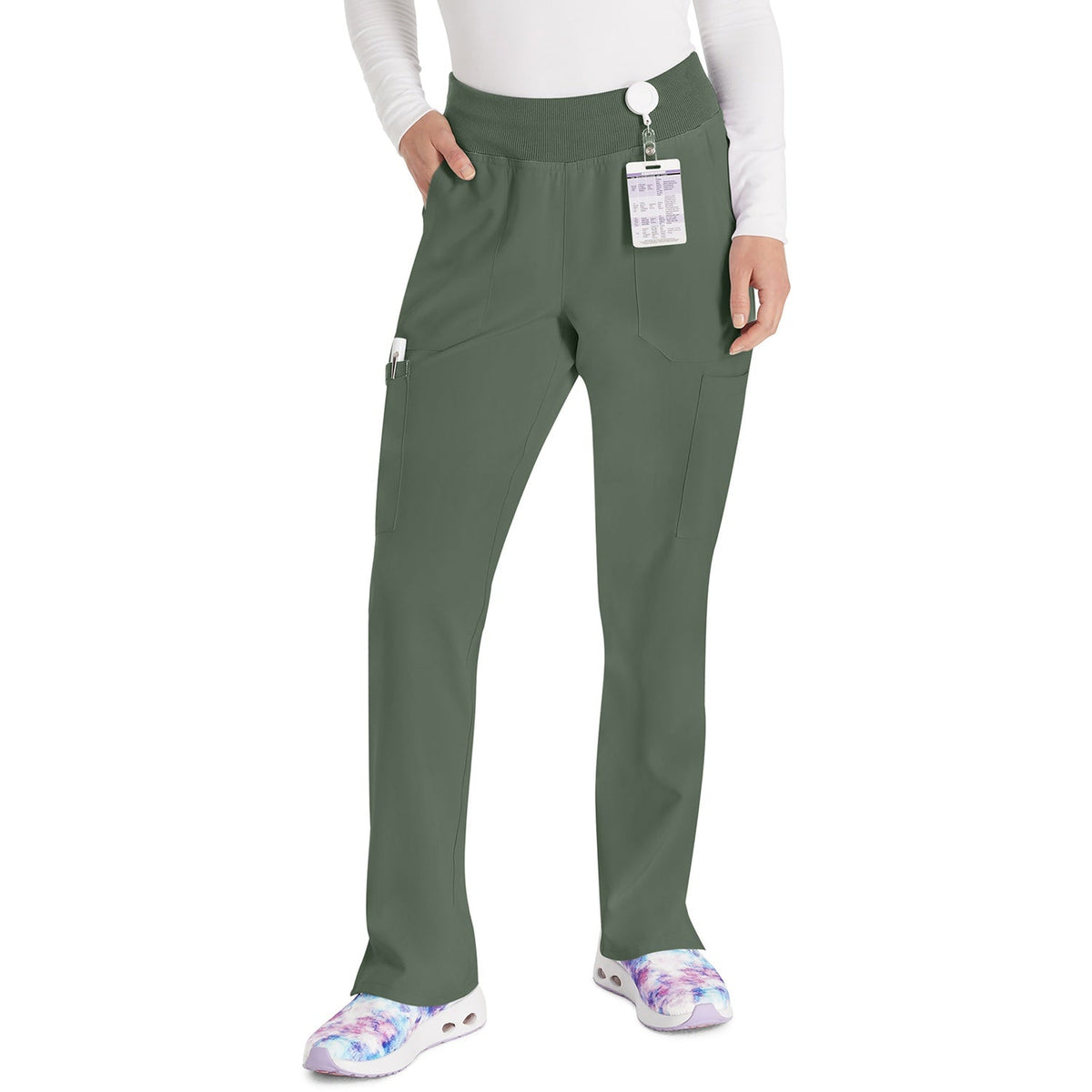 Women's EDS Essentials Natural Rise Tapered Leg Pull-On Scrub Pant - OLIVE (OL9)