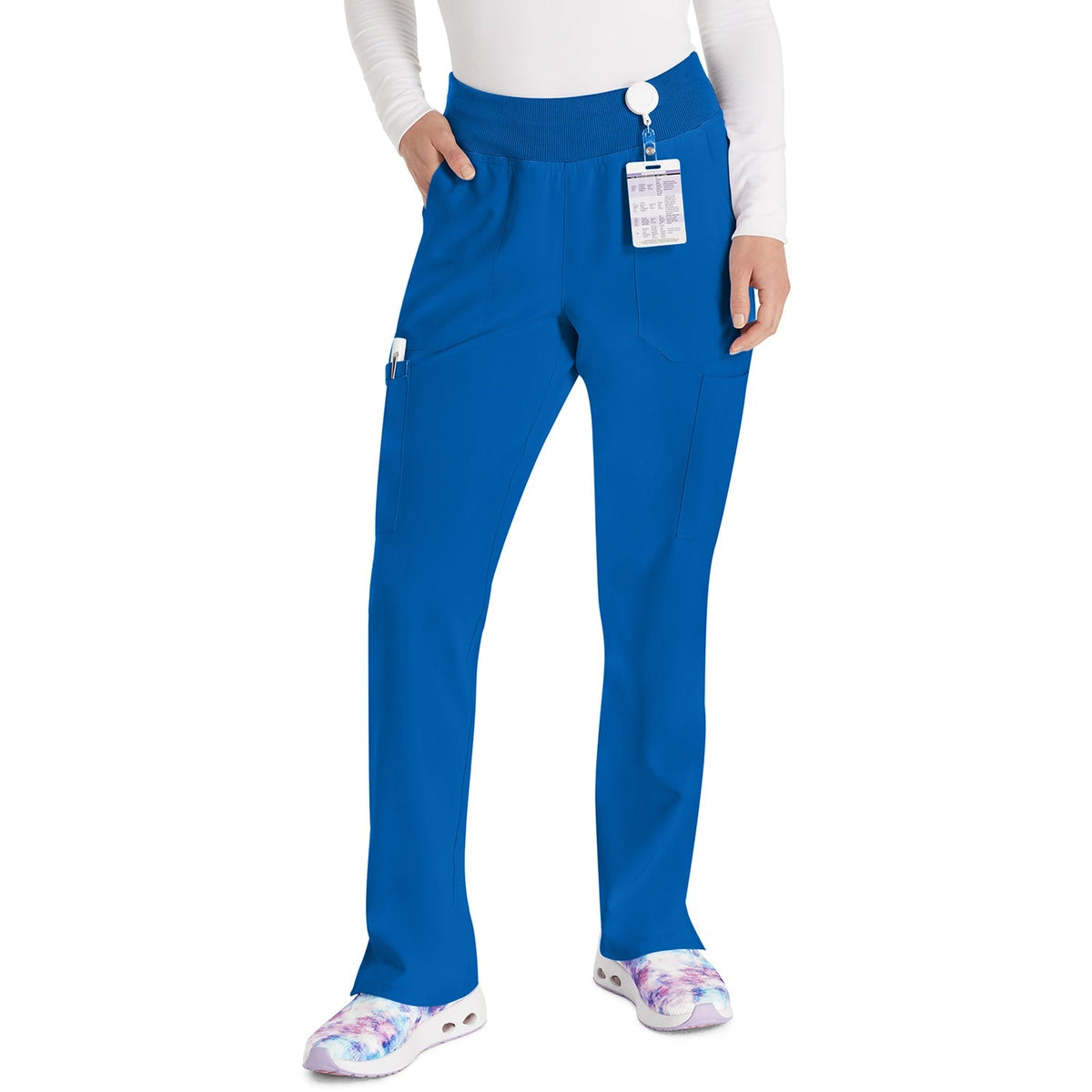 Women's EDS Essentials Natural Rise Tapered Leg Pull-On Scrub Pant - ROYAL (RYLZ)