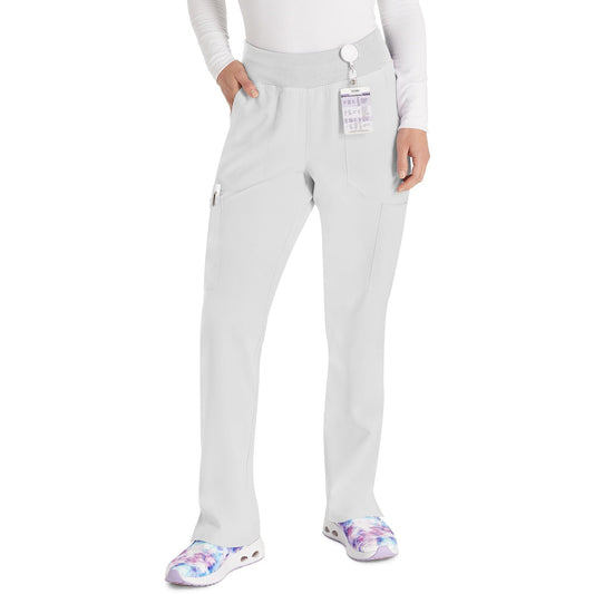 Women's EDS Essentials Natural Rise Tapered Leg Pull-On Scrub Pant - White (DWH)