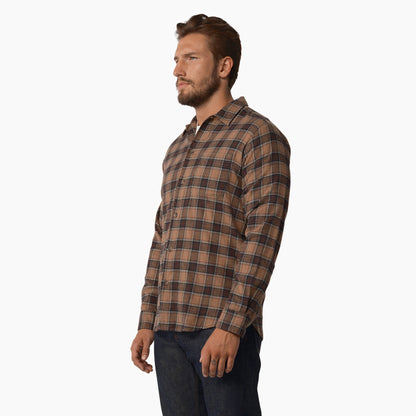 Dickies 1922 Long Sleeve Shirt - Rinsed Khaki and Gray Plaid (RXKY)