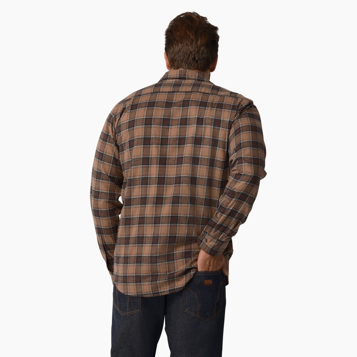 Dickies 1922 Long Sleeve Shirt - Rinsed Khaki and Gray Plaid (RXKY)