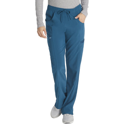 Women's EDS Essentials Mid Rise Straight Leg Drawstring Scrub Pant - Caribbean Blue (CRB)