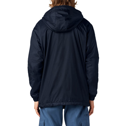 Fleece Lined Nylon Hooded Jacket - Dark Navy (DN)