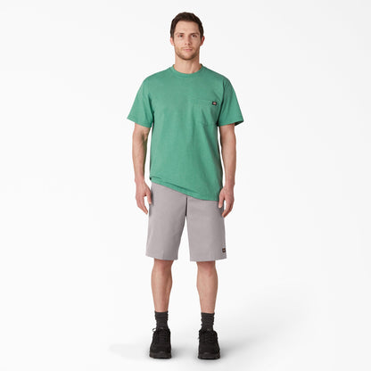 Loose Fit Flat Front Work Shorts, 13" - Silver (SV)