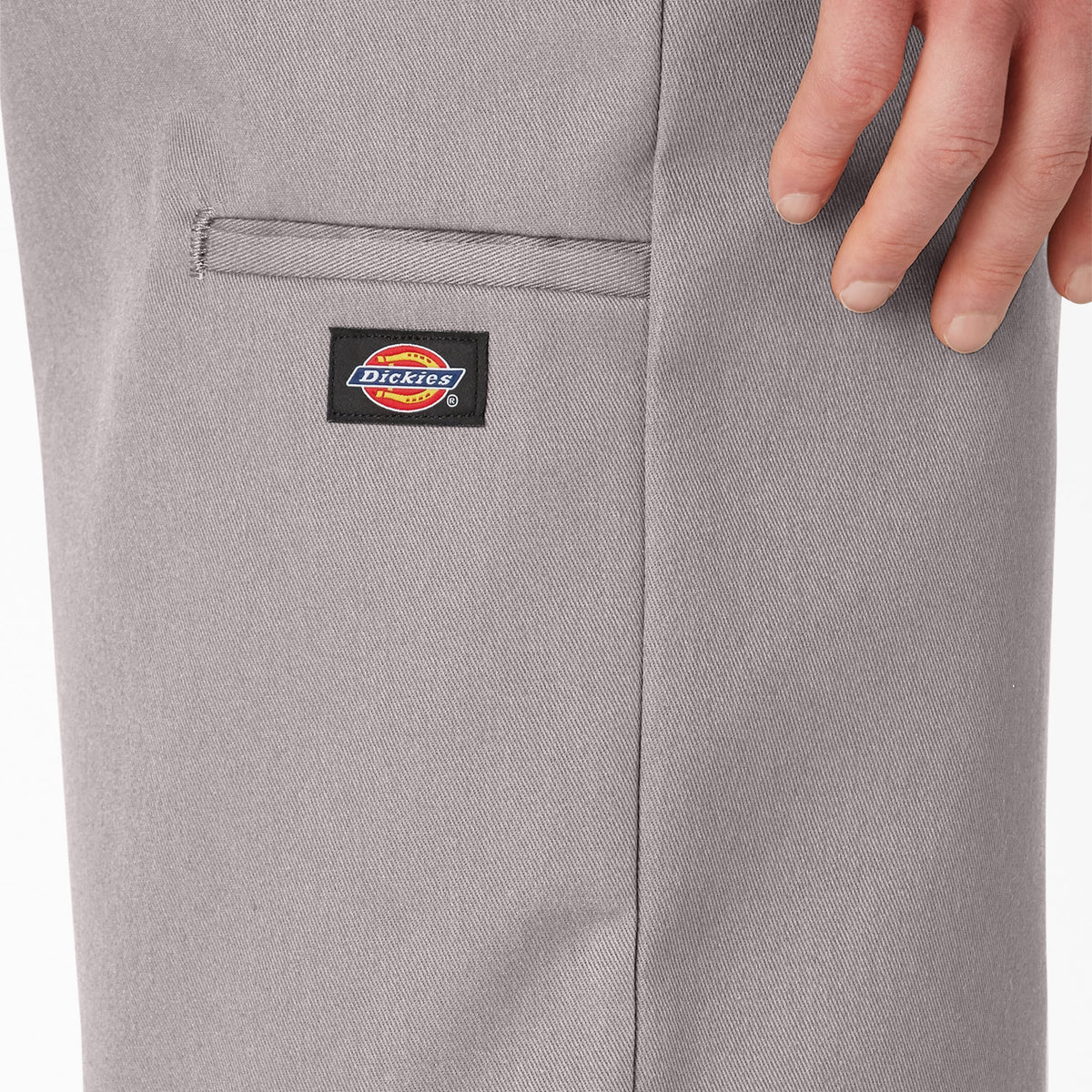 Loose Fit Flat Front Work Shorts, 13" - Silver (SV)