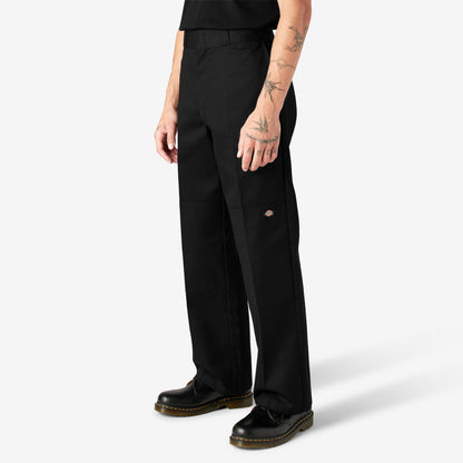 Loose Fit Double Knee Work Pants - Black (BK)