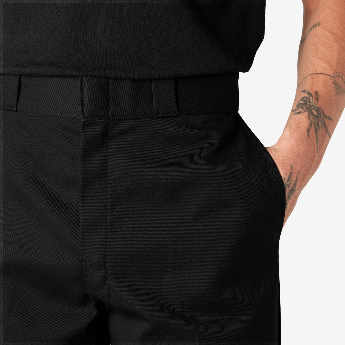 Loose Fit Double Knee Work Pants - Black (BK)