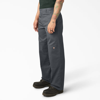 Loose Fit Double Knee Work Pants - Charcoal Gray (CH)