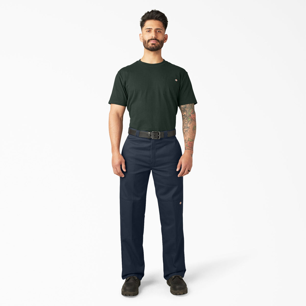 Loose Fit Double Knee Work Pants - Dark Navy (DN)