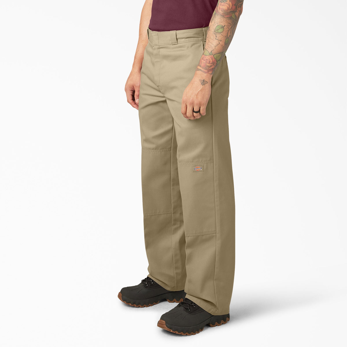 Loose Fit Double Knee Work Pants - Khaki (KH)