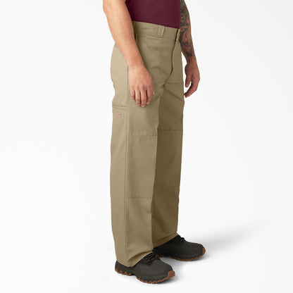 Loose Fit Double Knee Work Pants - Khaki (KH)