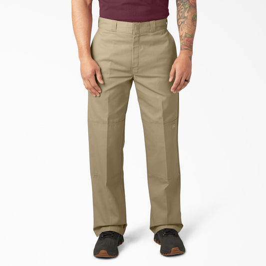 Loose Fit Double Knee Work Pants - Khaki (KH)