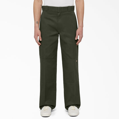 Loose Fit Double Knee Work Pants - Olive Green (OG)