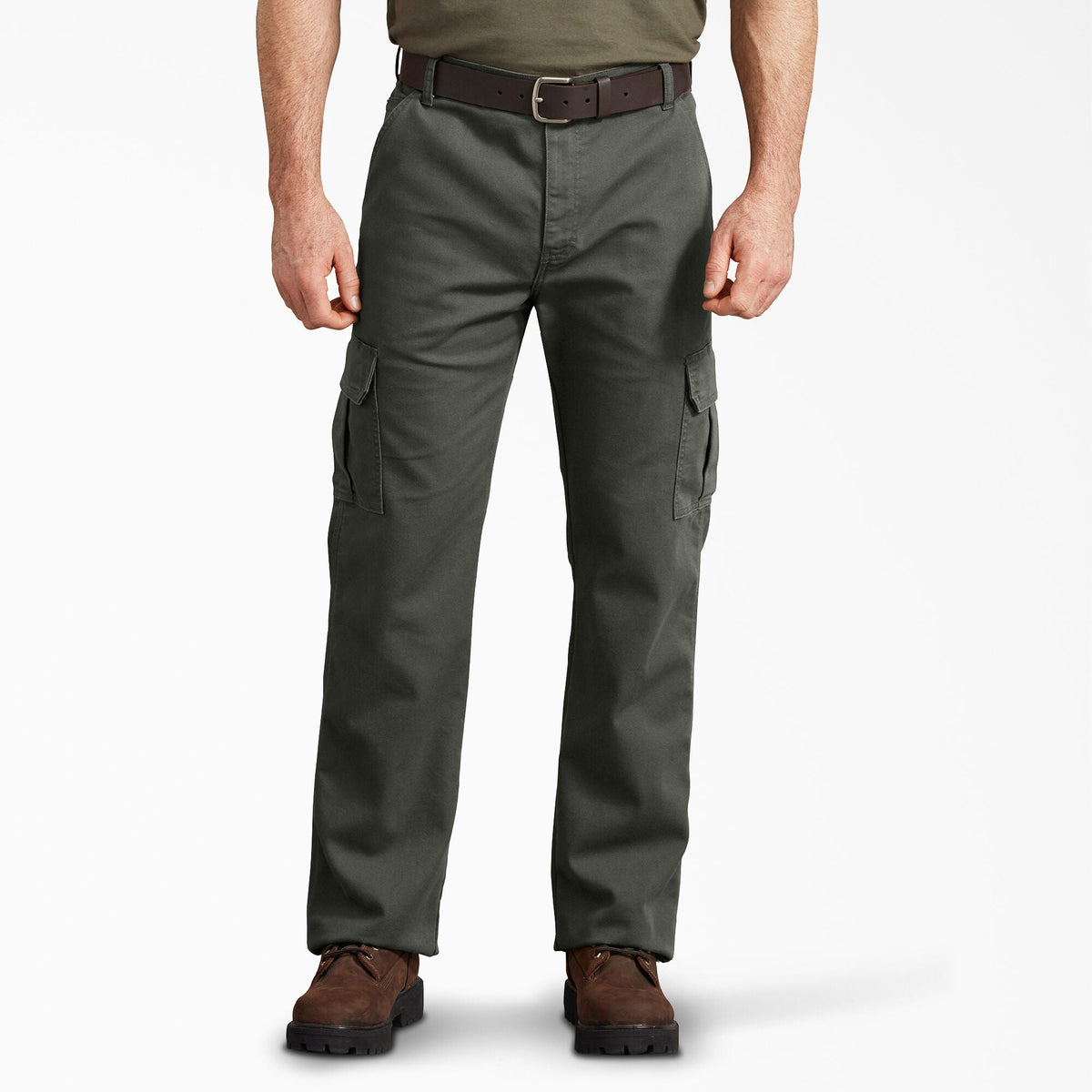 FLEX Regular Fit Duck Cargo Pants - Stonewashed Olive Green (SOG)
