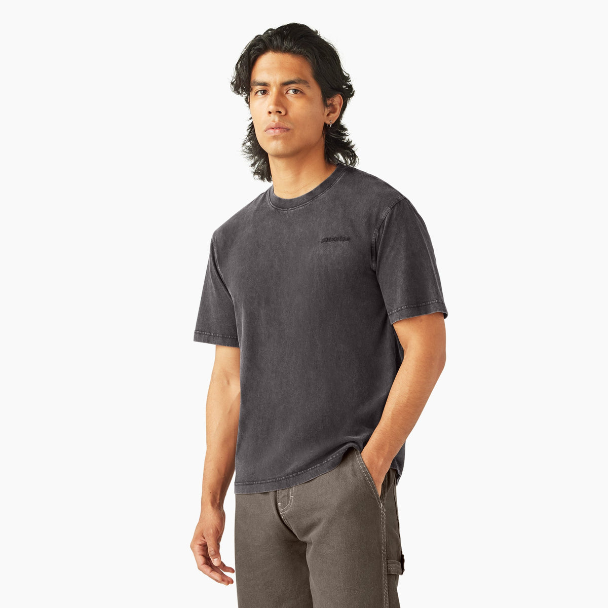 Plentywood Short Sleeve T-Shirt - Acid Wash Black (H86)