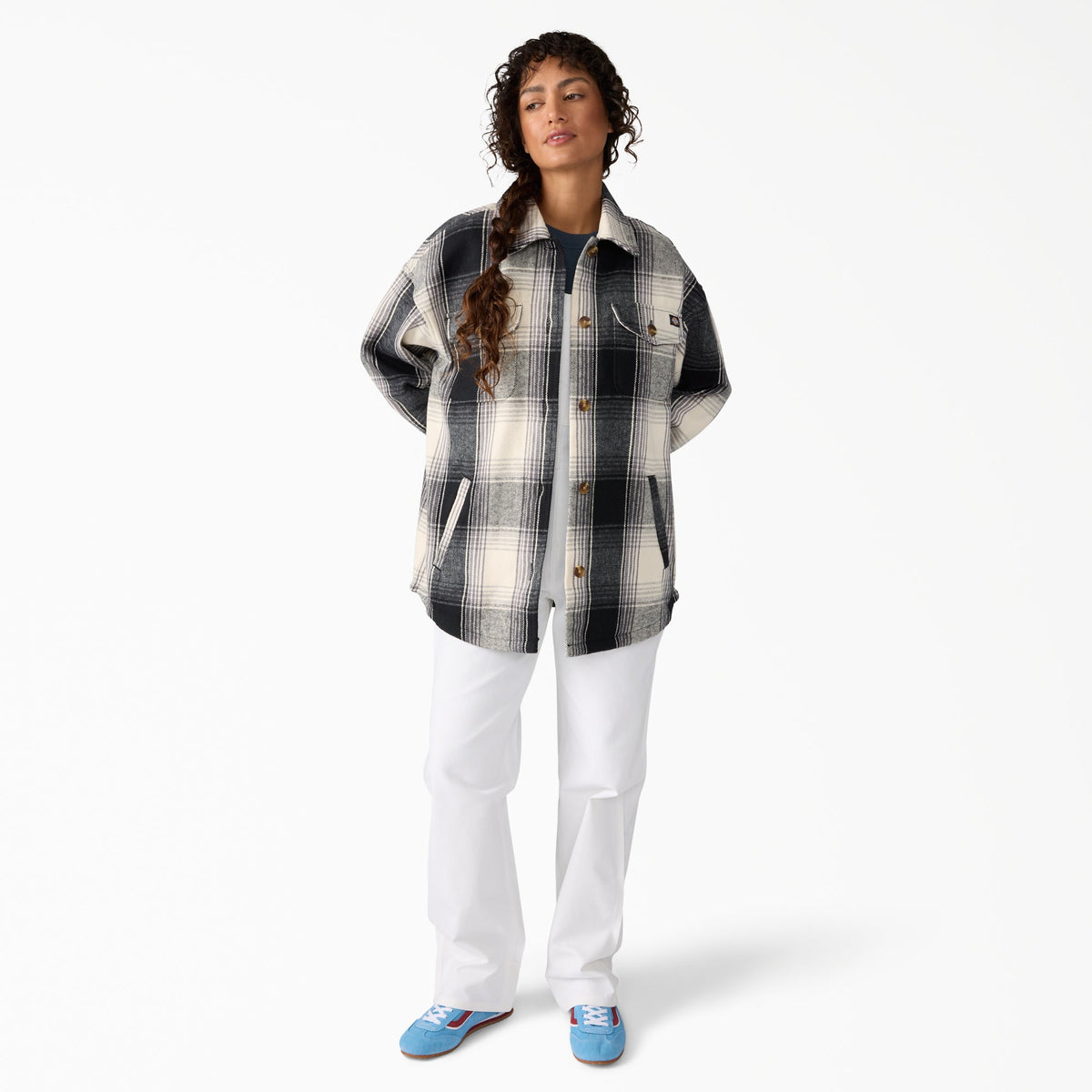 Women's Flannel Shacket - Black (BLK)