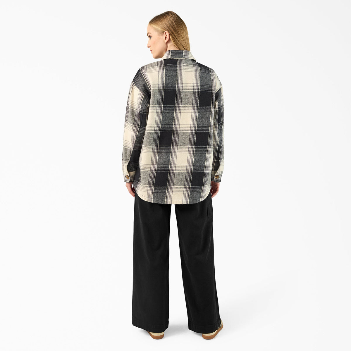 Women's Flannel Shacket - Black (BLK)