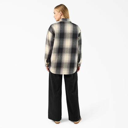 Women's Flannel Shacket - Black (BLK)