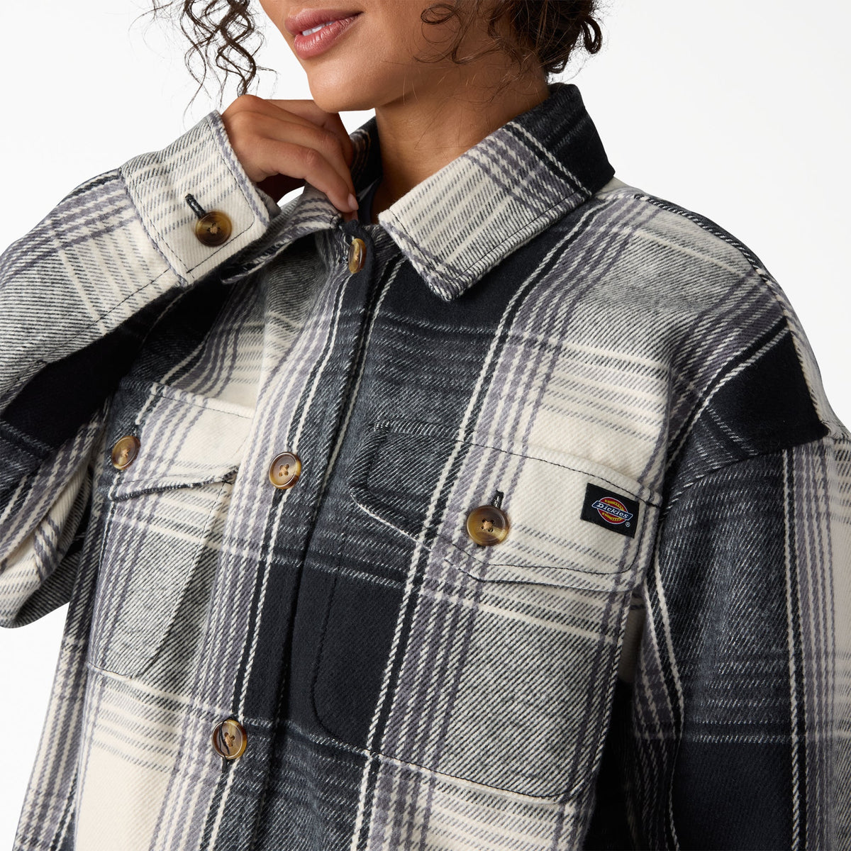 Women's Flannel Shacket - Black (BLK)