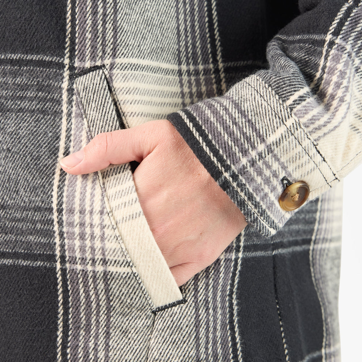 Women's Flannel Shacket - Black (BLK)