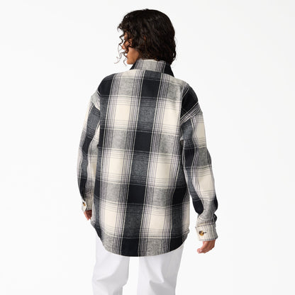 Women's Flannel Shacket - Black (BLK)
