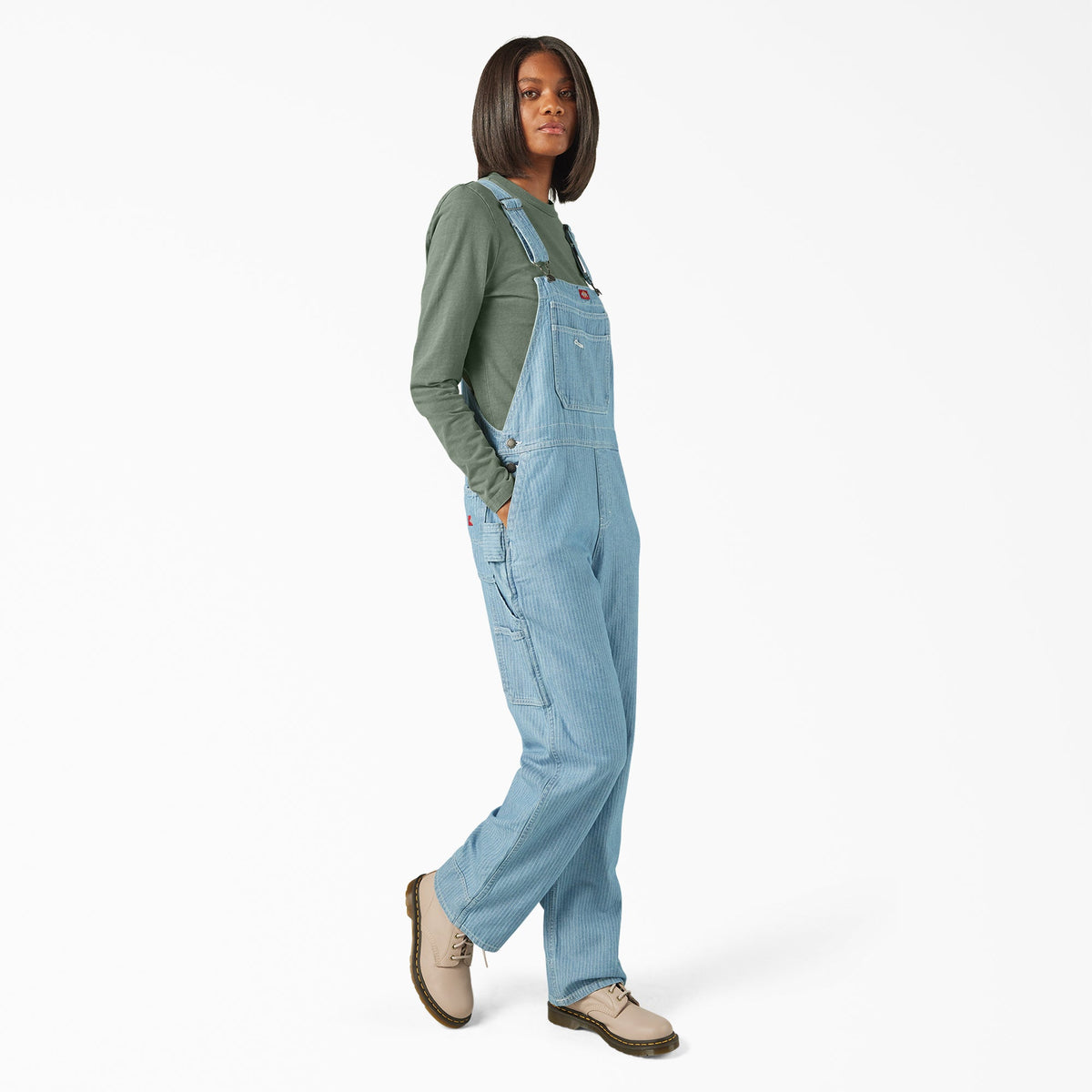 Women’s Relaxed Fit Bib Overalls - Fisher Stripe (0FS)