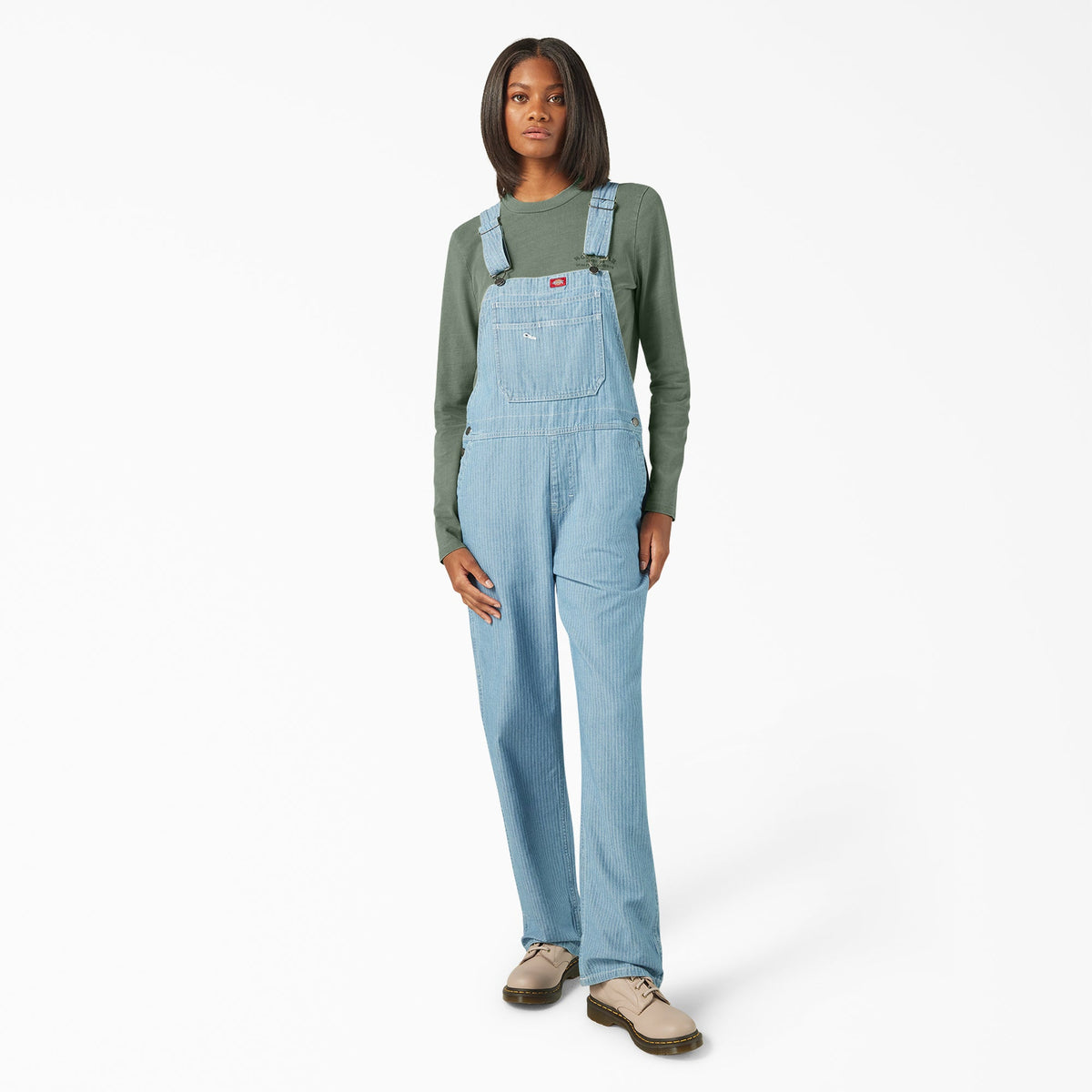 Women’s Relaxed Fit Bib Overalls - Fisher Stripe (0FS)