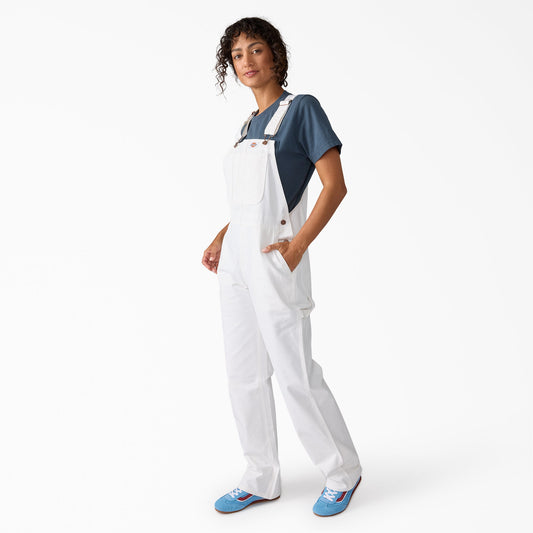 Women’s Relaxed Fit Bib Overalls - White (0WH)