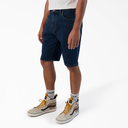 FLEX 5-Pocket Denim Shorts, 11" - Dark Denim Wash (DWI)