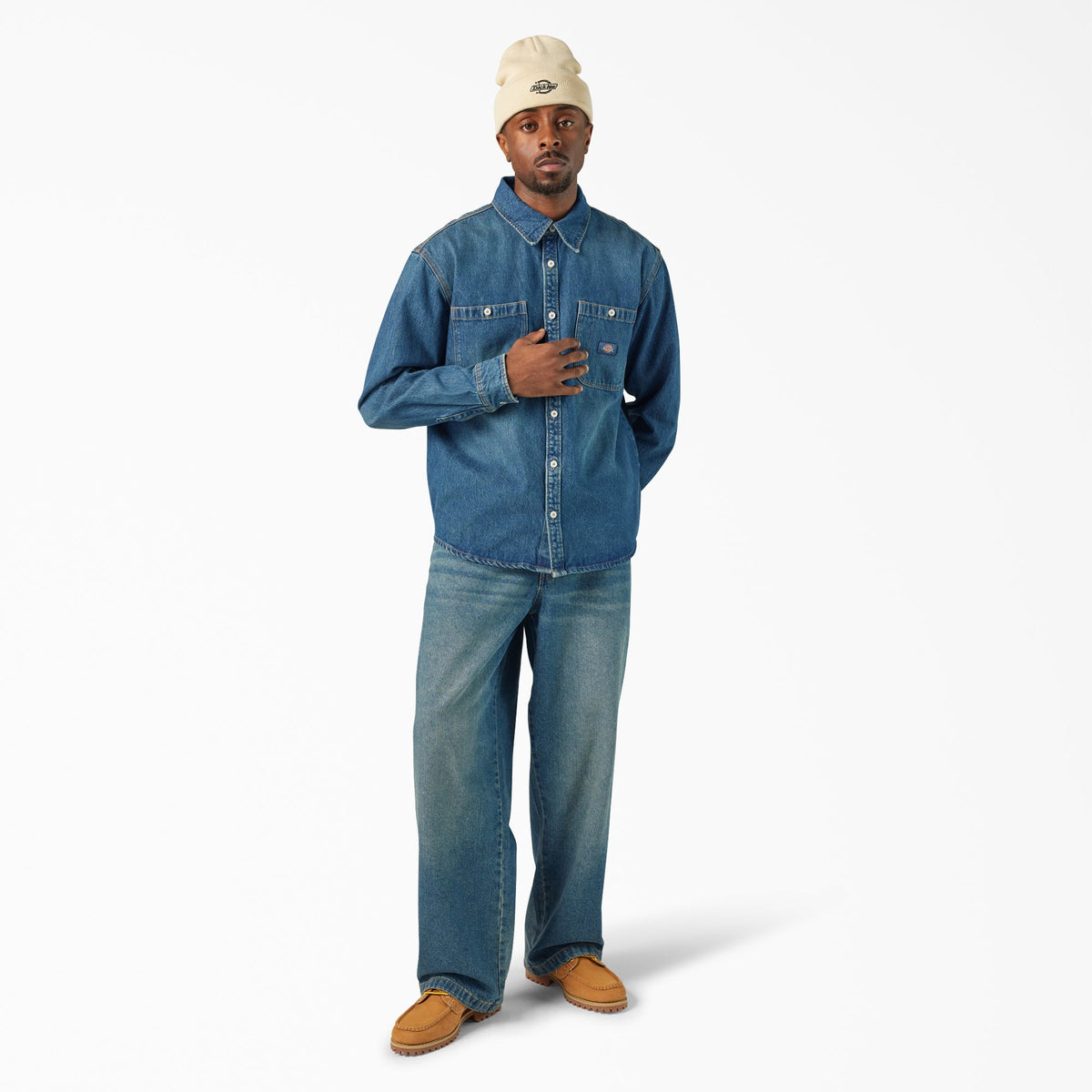 Mechanic Denim Shirt - Khaki Tinted Blue (L23)