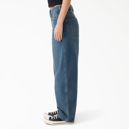 Women's 957 Loose Tapered Work Jeans - Khaki Tinted Blue (L23)